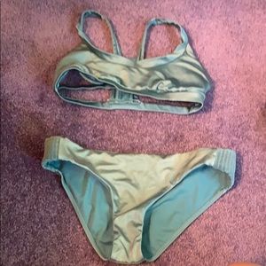 Women’s army green billabong bikini with caging